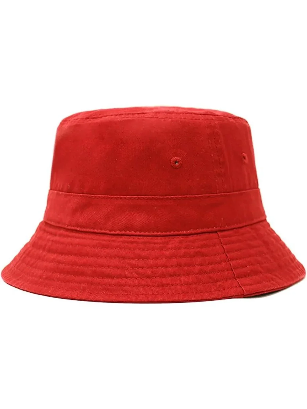 Unisex Red Cotton Summer Sun Boonie Style Beach Golf Fishing Bucket Hat